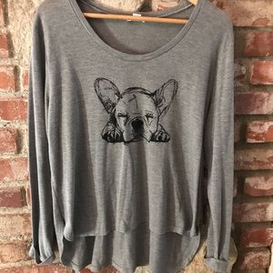 Mossimo Supply Co. Long Sleeve French Bulldog Top
